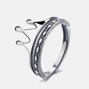 Vintage Double Layer Crown Sterling Silver Ring