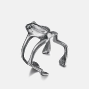 Vintage Jumping Frog Stainless Steel Open Ring