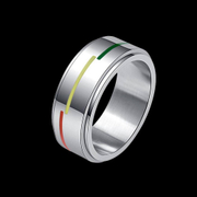 LGBT Rainbow Flag Stainless Steel Spinner Ring