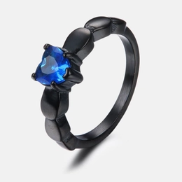 Promise Heart Stone Stainless Steel Engagement Ring