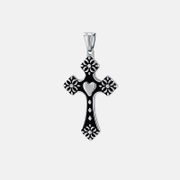 Vintage Heart Shaped Cross Stainless Steel Pendant