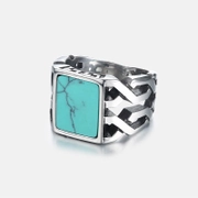 Knot Stainless Steel Turquoise Ring