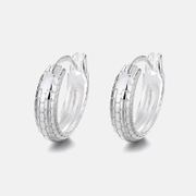 Geometric Snakeskin Check Sterling Silver Earrings
