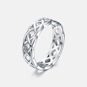 Openwork Celtic Knot Stainless Steel Band Ring