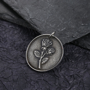 Retro Rose Stainless Steel Pendant