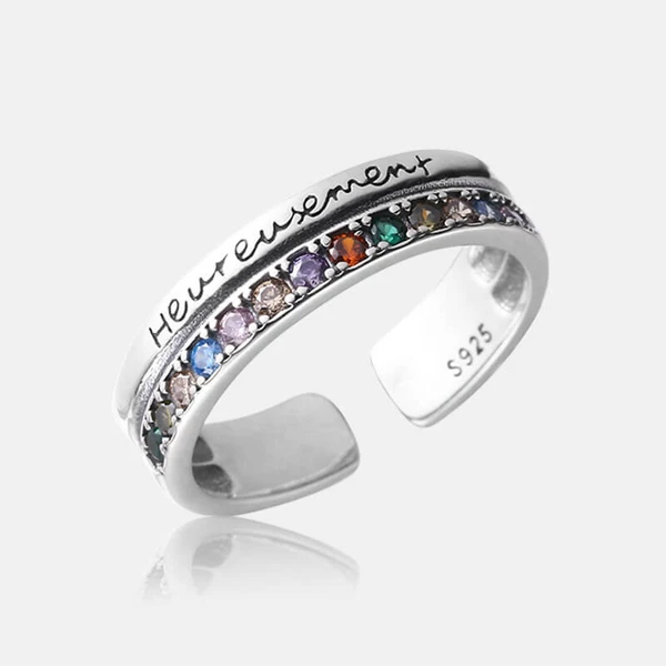 Bague en argent sterling avec lettre de pierre pr cieuse double