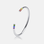 Rainbow Flag Stainless Steel Open Cuff Bracelet