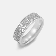 Simple Lotus Pattern Stainless Steel Ring