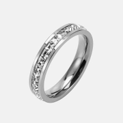 Stylish Stainless Steel CZ Stone Ring
