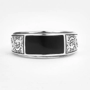 Vintage Black Onyx Sterling Silver Ring
