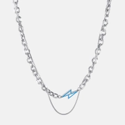 Collier en acier inoxydable avec breloque éclair simple