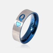 Simple Hearts Poker Stainless Steel Ring