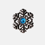 Snowflake Devil's Eye Stainless Steel Gemstone Earrings