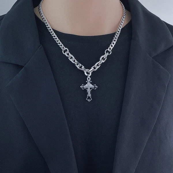 Pearl Cross Layered Necklace| The Royal Standard