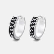 Simple Drip Glue Roman Numeral Sterling Silver Earrings