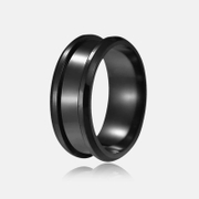 Solid Color Fluted Stainless Steel Band Ring