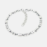 Pulsera de acero inoxidable con doble engranaje estilo hip-hop