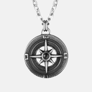Delicate Compass Stainless Steel Men's Pendant