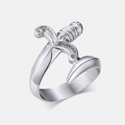 Bending Sword Stainless Steel Ring