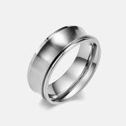 Concave Arc Matte Stainless Steel Spinner Ring