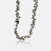 Hip-Hop-Halskette aus zerkleinertem Silber aus Edelstahl