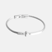 Simple Braided Coil Stainless Steel Cuff Bracelet