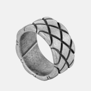 Retro Diamond Pattern Stainless Steel Ring