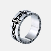 Simple Carved Patterns Stainless Steel Ring