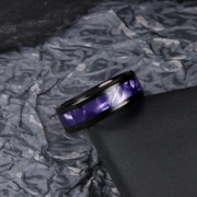 Purple Shell Pattern Stainless Steel Wedding Ring