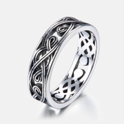 Retro Hollow Knot Stainless Steel Ring