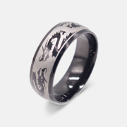 Flying Dragons Stainless Steel Band Ring