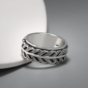 Vintage Fishtail Design Sterling Silver Spinner Ring