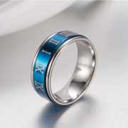 Roman Numerals Rotatable Stainless Steel Ring
