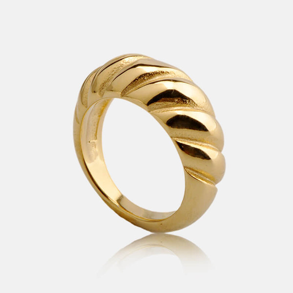 Simple Twist Shape Stainless Steel Ring - Rock & Spark
