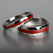 Romantic Red Stainless Steel Couple Ring