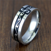 Auspicious Cloud Pattern Stainless Steel Ring