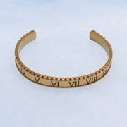 Roman Numeral Stainless Steel Cuff Bracelet