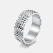 Minimalist Diamond Cut Stainless Steel Ring
