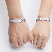 Ensemble de bracelets de couple en acier inoxydable à emboîtement concentrique