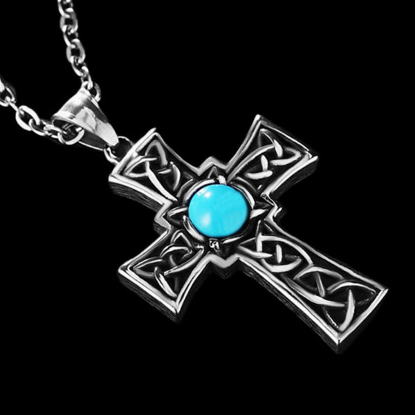 Rugged Christian Silver Cross Necklace, stainless chain for Men. Shop! –  B.BéNI® Jewelry