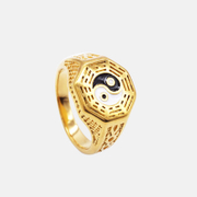 Vintage Oil Drop Yin Yang Symbol Stainless Steel Ring