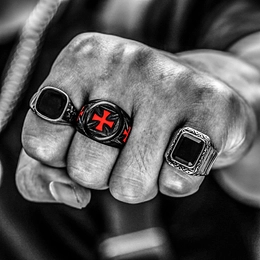Classic Templar Cross Stainless Steel Men's Ring